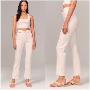 Ultra High Rise Ankle Straight, Ecru, 28/6 short